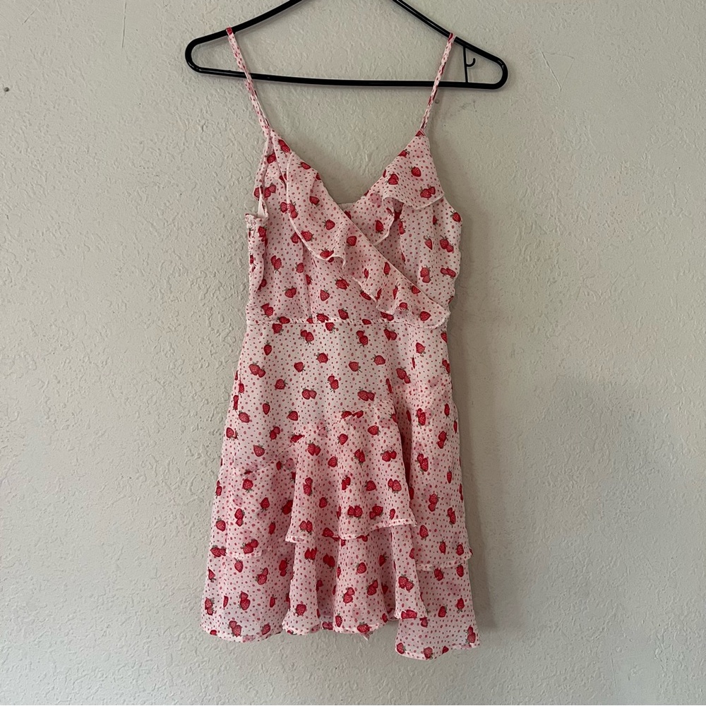Strawberry romper with adjustable straps